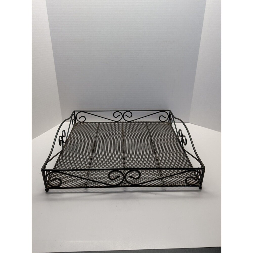 Princess House 3207 Meridian Square Metal Tray 14.5" X 14.5" X 3.5"
